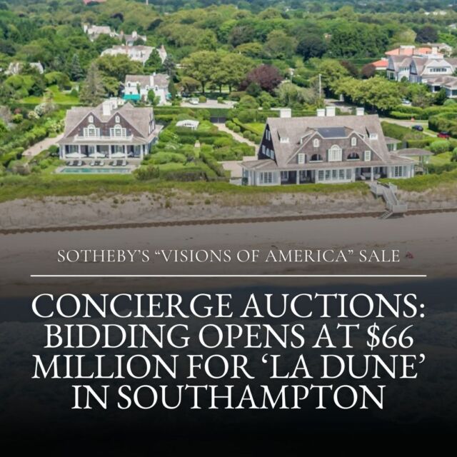 Bidding for "La Dune" in Southampton is currently underway as part of @sothebys “Visions of America” sale! The iconic compound is complete with two residences, over 400± ft. of bulkhead beachfront, palatial grounds, two heated pools, a tennis court and direct access to the ocean beach. Bidding closes tomorrow, January 24th at 4pm. [link in bio]