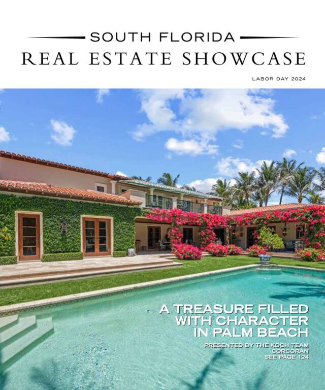 Featured on the cover of South Florida Real Estate Showcase , is this exquisite Palm Beach retreat located on one of the most sought-after streets, and just a stone’s throw from the beach. Presented by one of Palm Beach’s top producing teams, @kochteam of @thecorcorangroup.

Don’t miss this special edition South Florida Real Estate Showcase, currently featured in the Labor Day edition of Hamptons Real Estate Showcase. [link in bio]