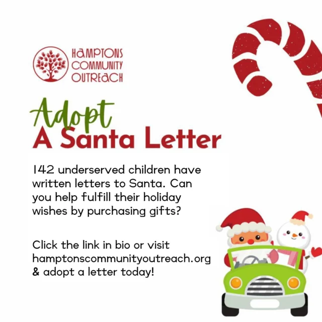 This Giving Tuesday, let’s make a difference together! 🎁❤️ You can help make a child’s holiday wishes come true by adopting a Santa letter through Hamptons Community Outreach. Spread the magic of the season and show the power of giving. [link in bio]