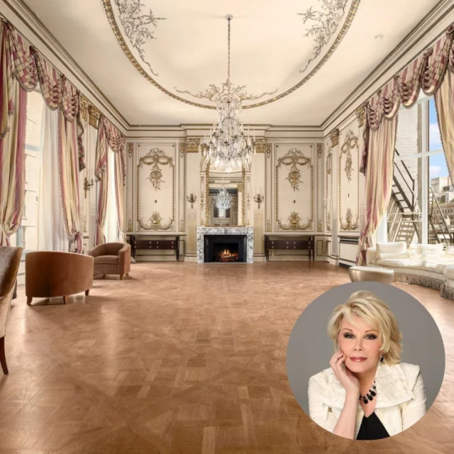 After nearly four years of aiming for a new owner, the penthouse triplex that the late Joan Rivers once called her own has returned for sale — and for a significant discount. After initially seeking $38M in 2021 the 4,661 sq. ft. residence, now owned by a Saudi prince, hit the market on Wednesday for $28M. Rivers resided there for 28 years — and during her ownership entertained A-list guests, including the late Princess Diana. [link in bio]