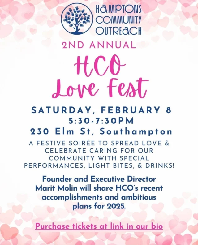 Join @hamptonscommunityoutreach for an intimate celebrating community and compassion in Southampton! Executive Director Marit Molin will share stories of impact from across our four program areas and unveil plans to deepen their work addressing properties on the East End. Purchase your tickets through the link in our bio!