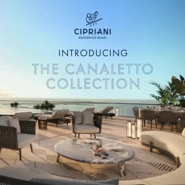 The Canaletto Collection @CiprianiResidencesMiami, a limited 74-residence collection including 6 penthouses that sits atop the tower and represents the highest level of luxury and Venetian hospitality.⁠
⁠
Offering an unrivaled living experience, The Canaletto Collection will provide residents the ultimate private, awe-inspiring views, priority access to the tower’s sophisticated speakeasy, exclusive concierge services and custom finish and furniture packages available for purchase, custom-designed by renowned design firm @1508London.
