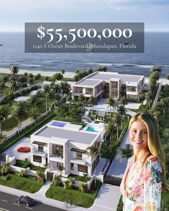 Palm Beach luxury broker @margitbrandtpalmbeach of @premierestateproperties has closed a $55.5 million oceanfront land sale in Manalapan, Florida, representing both buyer and seller. The 1.6 acre property was previously owned by Hamptons developer Joe Farrell of @thefarrellcompanies, who bought it in January 2024 after drafting plans for a 23,000± sf compound. The direct-sand, beachfront parcel offers 150 feet of Atlantic frontage just minutes from Palm Beach. Congratulations Margit!