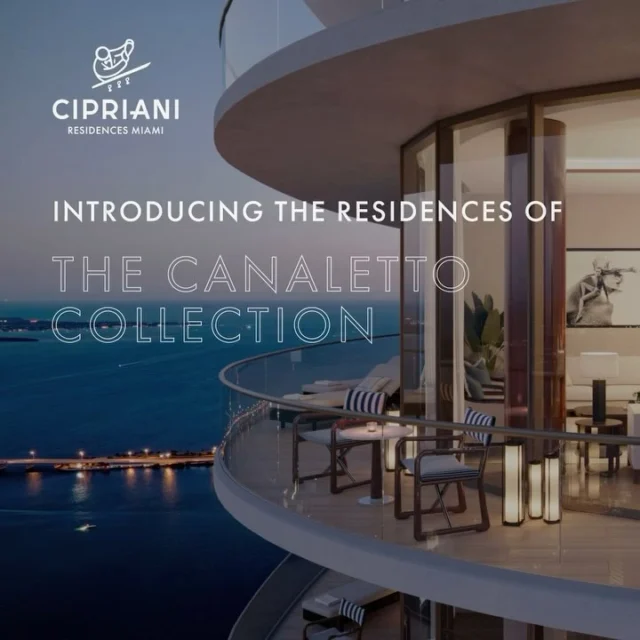 The Residences of The Canaletto Collection | At the forefront of the collection, these exclusive residences showcase @ciprianiresidencesmiami’s commitment to redefining the standard of luxury living in Brickell. The allure of this limited collection lies not only in the grandeur of the residences but the exclusive access to a turnkey home, furniture and accessory packages by 1508 London, global concierge services and direct elevator entry for ultimate privacy.

Schedule a private preview to explore:
(786) 697-3418
info@ciprianiresidencesmiami.com
Sales Gallery: 1421 S. Miami Ave., Miami