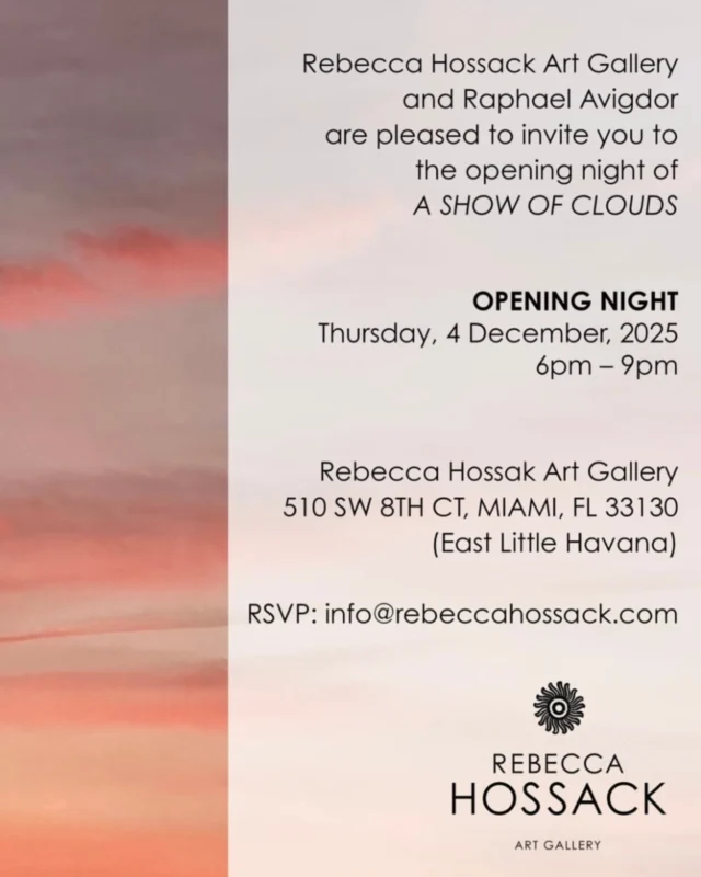 @raphael_avigdor brings his signature boldness and emotional depth to this year’s Art Basel, unveiling a solo show that’s as personal as it is powerful. Presented by London gallerist Rebecca Hossack, the exhibition celebrates his latest photographic book Both Sides Now, a visual homage to the layered lyrics of Joni Mitchell.

The show opens on December 4, 2025 from 6PM–9PM at her newly renovated home and gallery in East Little Havana. [link in bio]