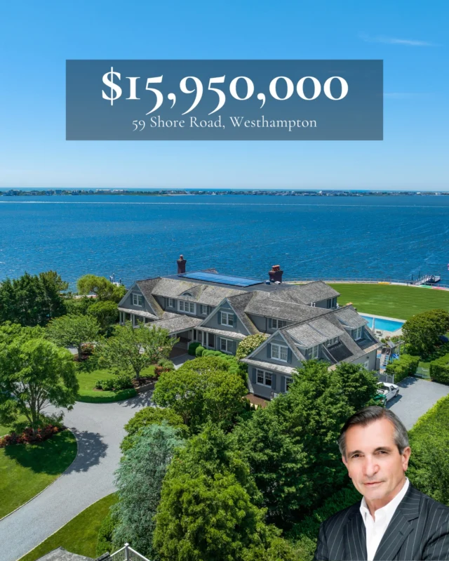 A remarkable sale on the East End.

Set on two acres with bay frontage, a personal dock, and a beautifully finished carriage house, this rare 12,000-square-foot estate now stands as the highest-priced waterfront sale outside of the incorporated Westhampton Village.

Enzo noted this home stands out as one of the finest he has encountered out East, both in its condition and its design. Having sold it once before eight years ago, he said the property has only become more extraordinary with time.

59 Shore Road, Westhampton
Last Asking $15,950,000
Represented by @theenzomorabito of @douglaselliman