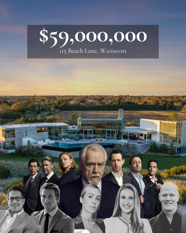 The Wainscott home featured in HBO’s Succession has just sold in a $59 million off-market deal, marking the second highest deal in the Hamptons in 2026 🎬
⁠
Set on 2.5± oceanfront acres, the 11,000± SF estate offers six bedrooms, expansive glass walls, and a seamless connection to the outdoors, with an infinity pool, outdoor kitchen, and private beach access overlooking the Atlantic. A modern coastal property that blends scale, setting, and cinematic presence.⁠
⁠
115 Beach Lane, Wainscott⁠
Seller represented by @bespoke.realestate⁠
Buyer represented by Natalie Ramu, @nlmontalbano, @ashreidy, @theassetadvisoryteam of @coldwellbankerwarburg