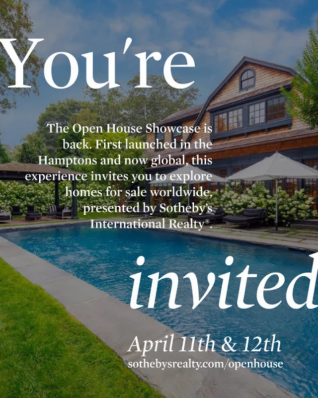 Step inside a curated lineup of extraordinary Hamptons homes as our Open House Showcase returns this weekend. From timeless coastal charm to modern design-forward retreats, discover spaces crafted for the way you want to live. Come experience the best of Hamptons living across Saturday and Sunday.

@sothebysrealty @sirhamptons 

#sothebysrealty #SIRHamptons #HamptonsRealEstate #HamptonsOpenHouse #SIROpenHouseShowcase